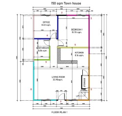 150 sqm town house ground floor